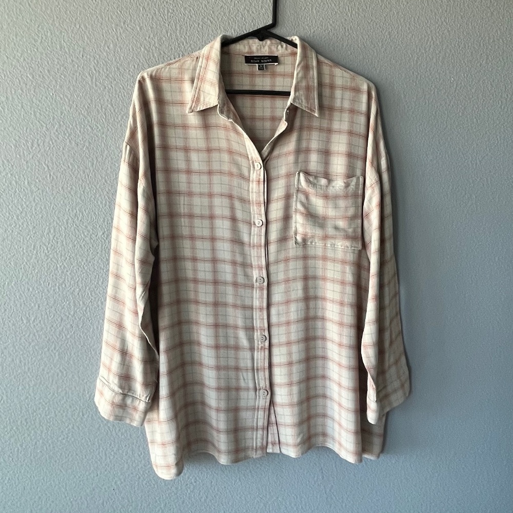 Blue Blush Grey Plaid Shirt